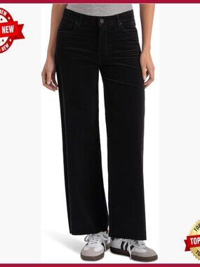 High-Rise Wide Leg Jeans Raw Hem Long Inseam Relaxed Fit